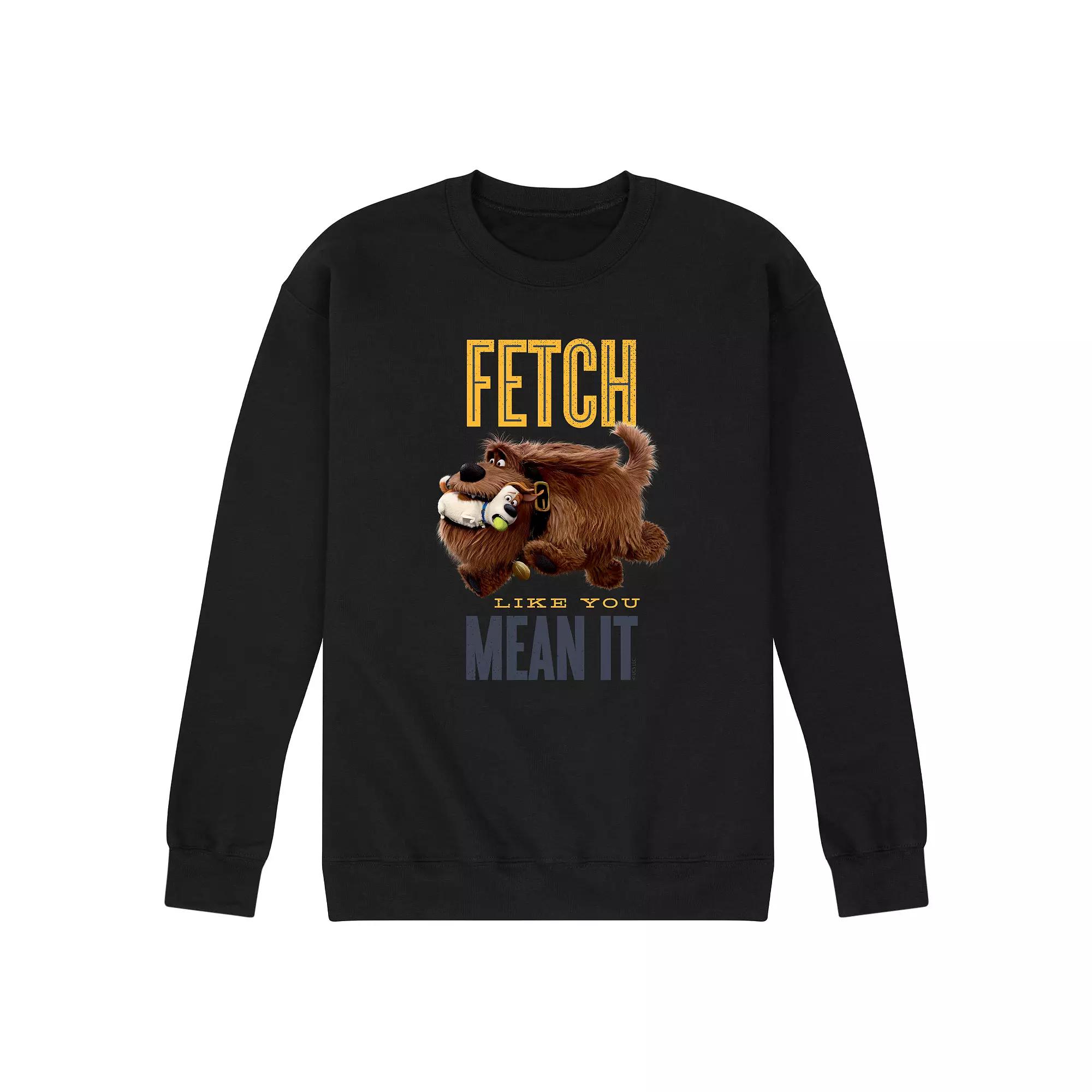 Men's Secret Life Pets Fetch Graphic Fleece Pullover,  Product Image