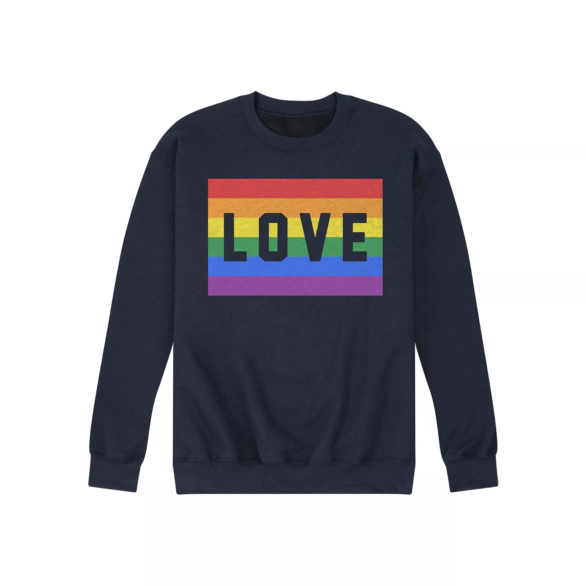 Men's Love Flag Fleece Sweatshirt,  Product Image