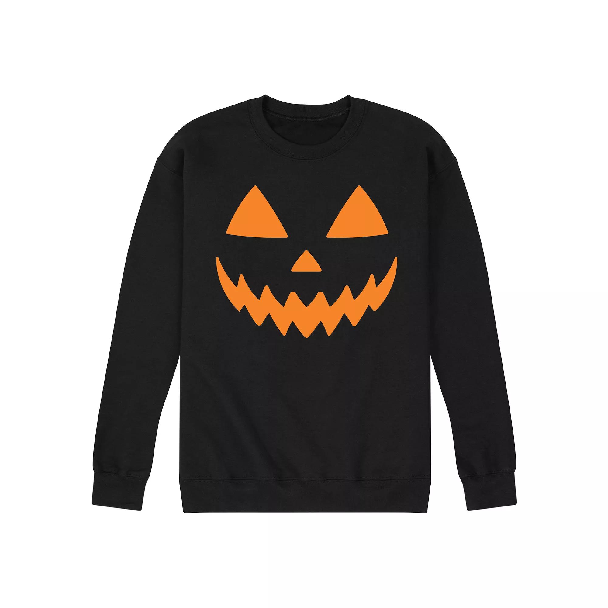 Men's Pumpkin Face Fleece Sweatshirt,  Product Image