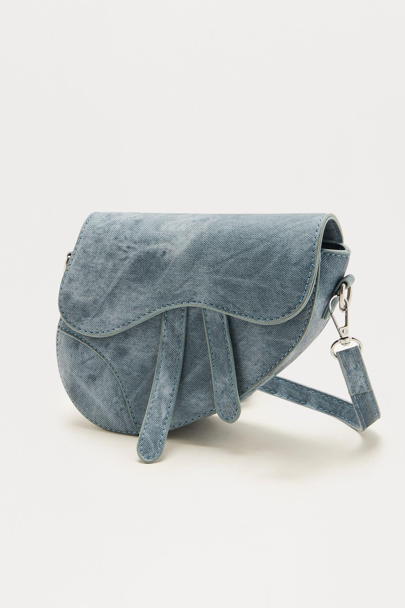 Just Can't Deny Faux Leather Shoulder Bag - Blue Product Image