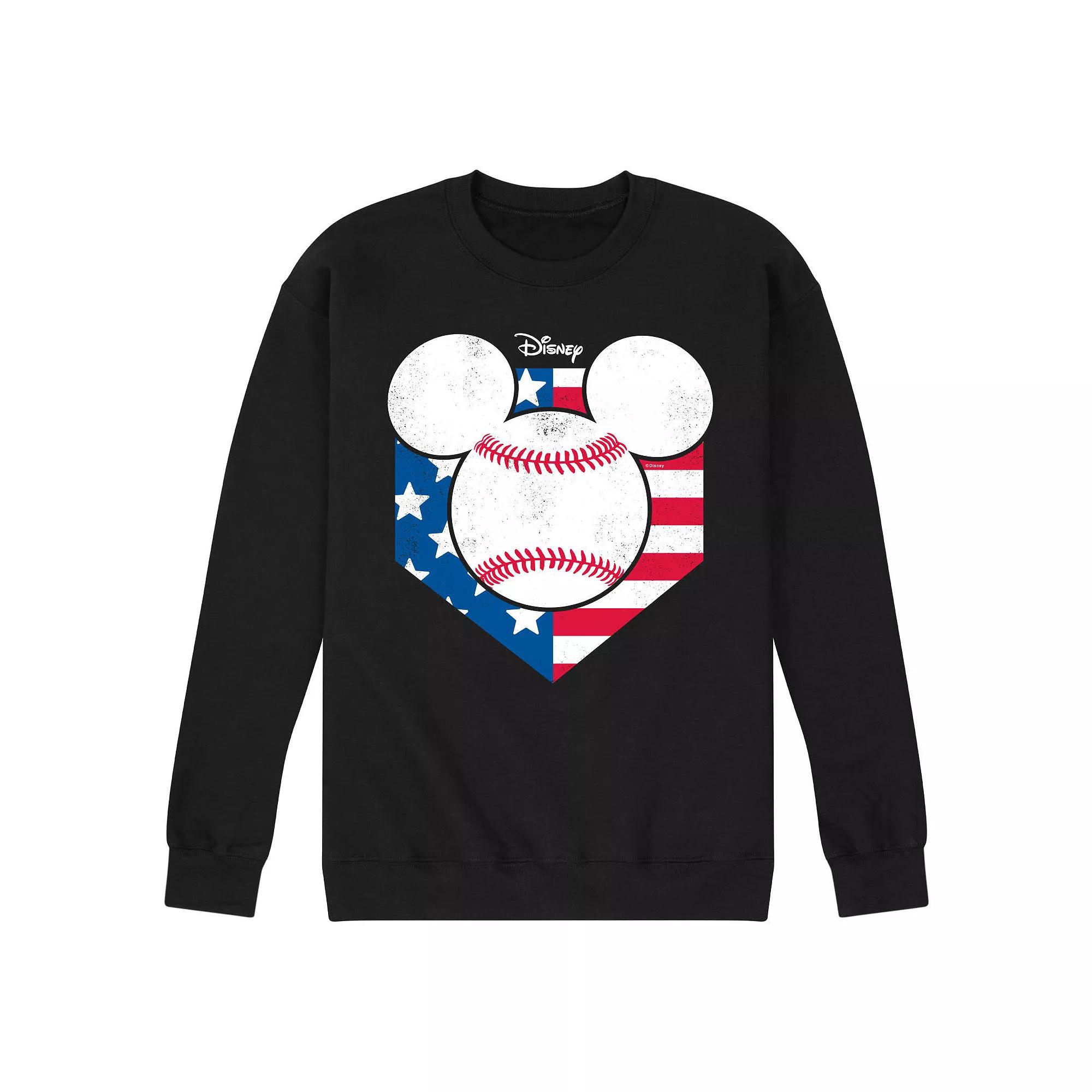 Disney's Mickey Mouse Men's Baseball Flag Fleece Sweatshirt,  Product Image