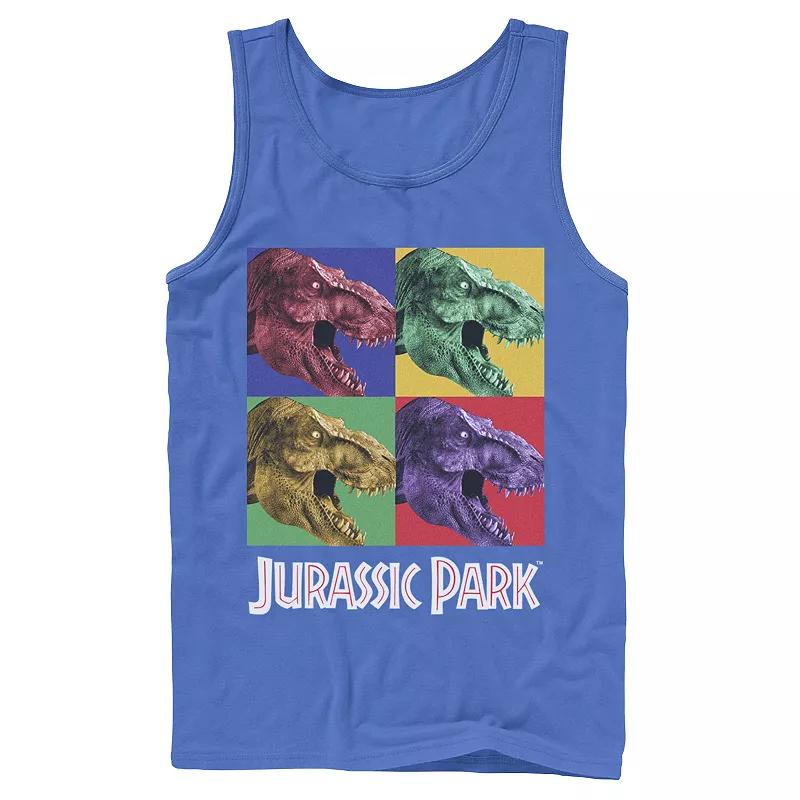 Men's Jurassic Park Four Square Dino Pop Art Style Tank Top,  Product Image