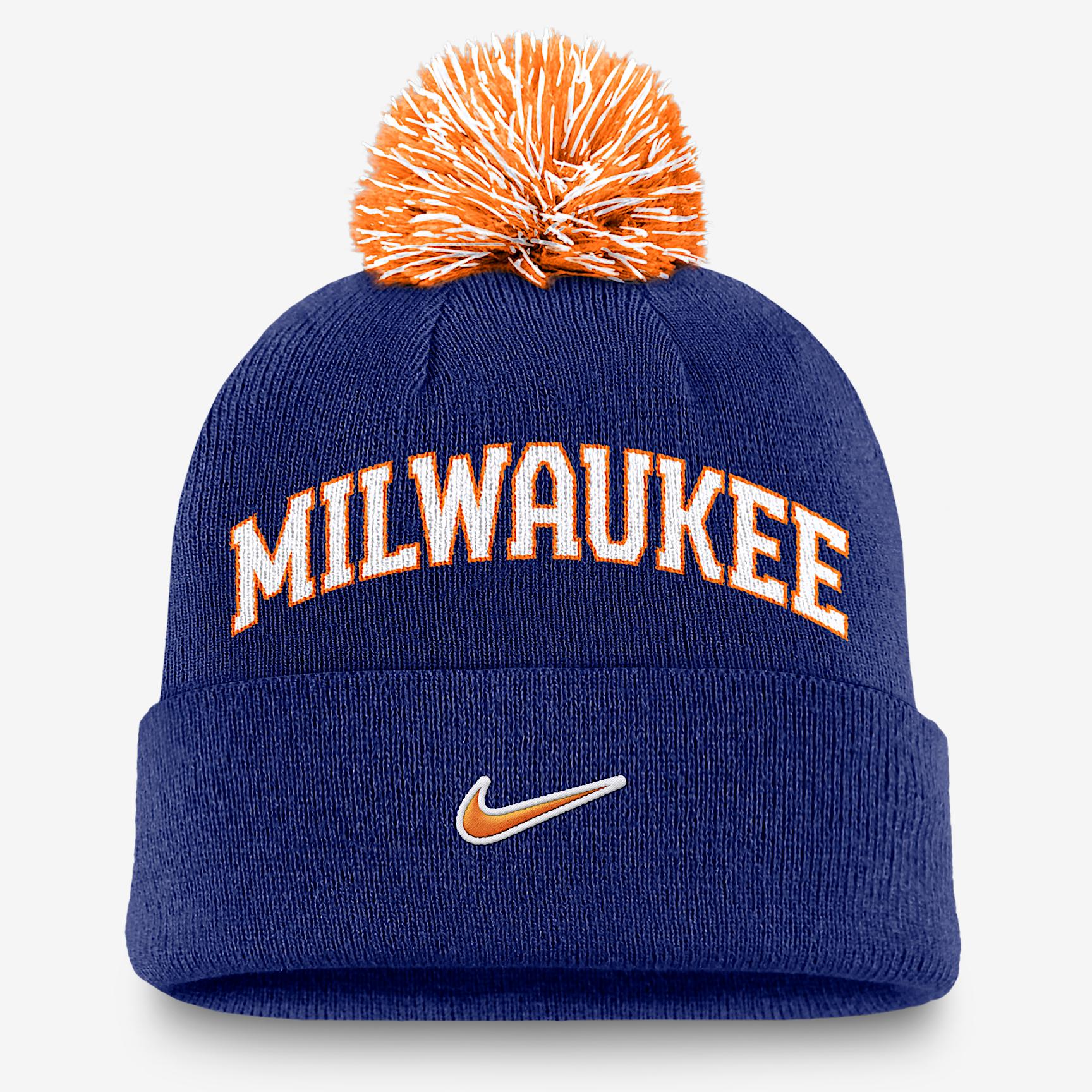 Milwaukee Brewers Peak Nike Men's MLB Cuffed Pom Beanie Product Image