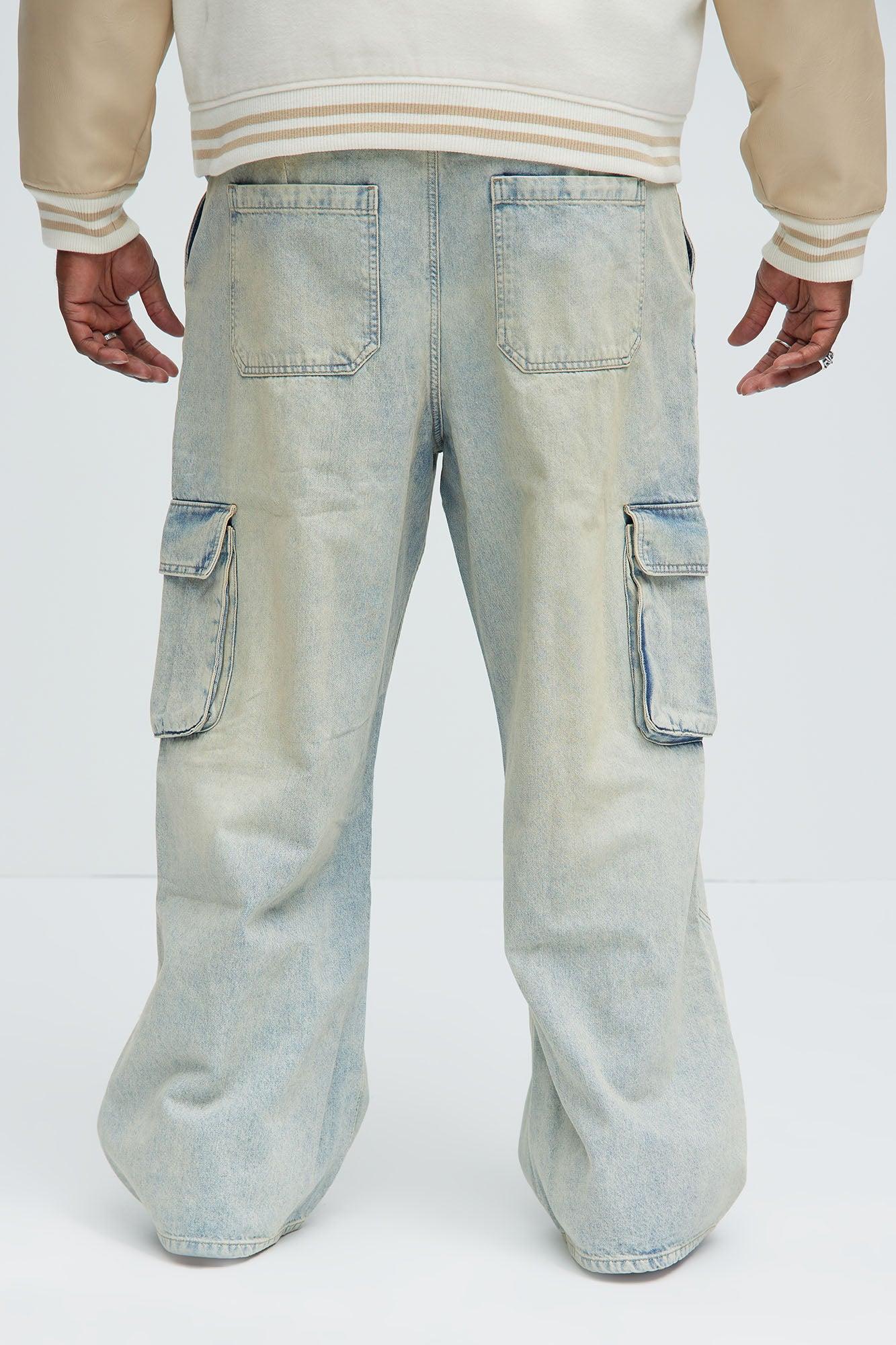Micah Baggy Moto Jeans - Light Blue Wash Product Image
