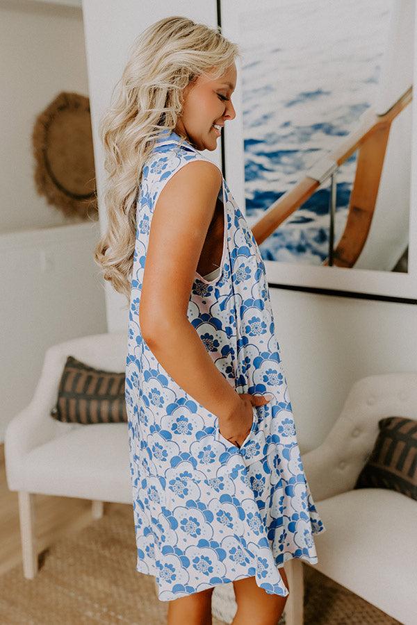 Get Into The Groove Floral Mini Dress in Sky Blue Product Image