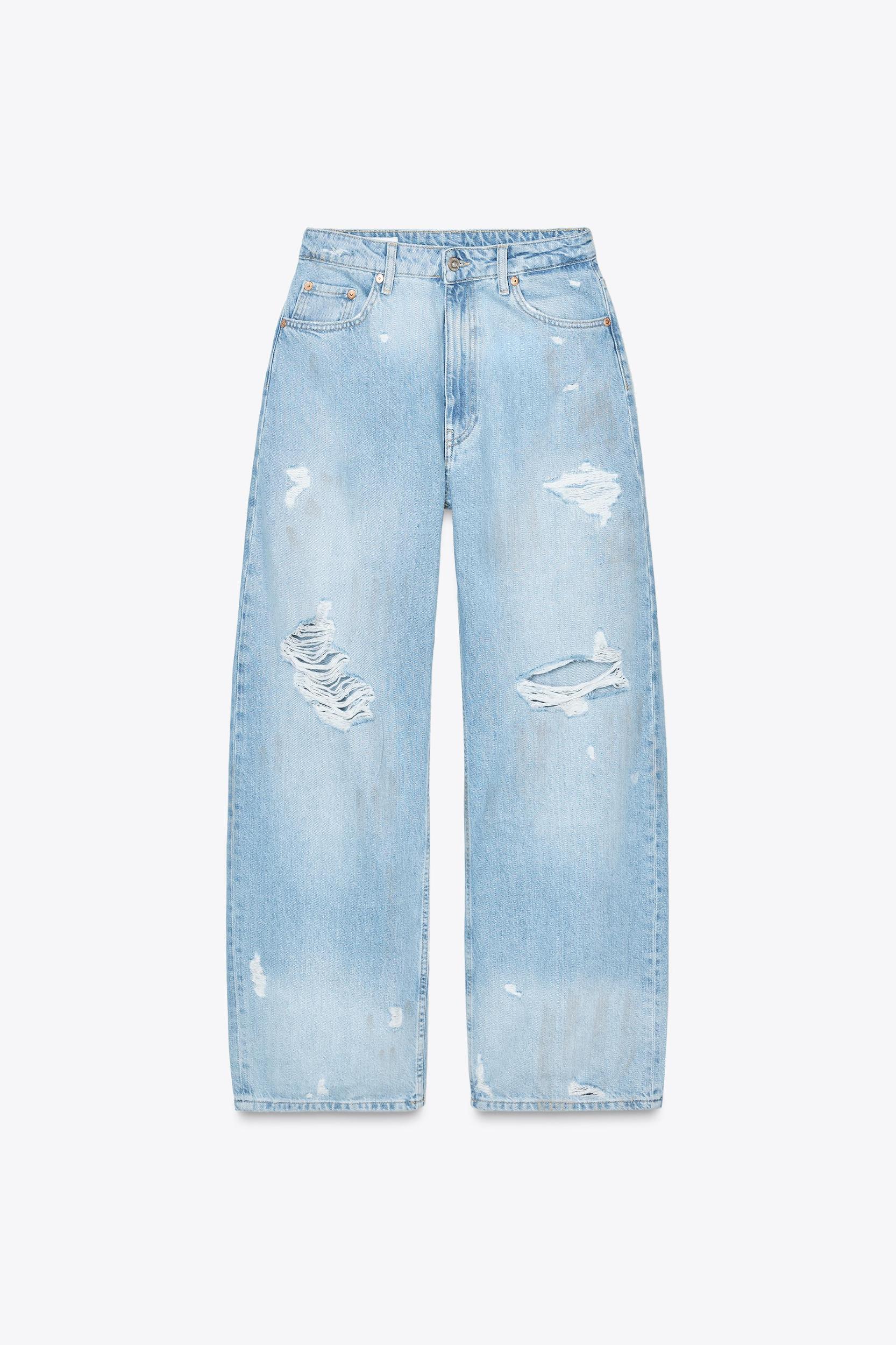 TRF MID-RISE RIPPED BAGGY JEANS Product Image