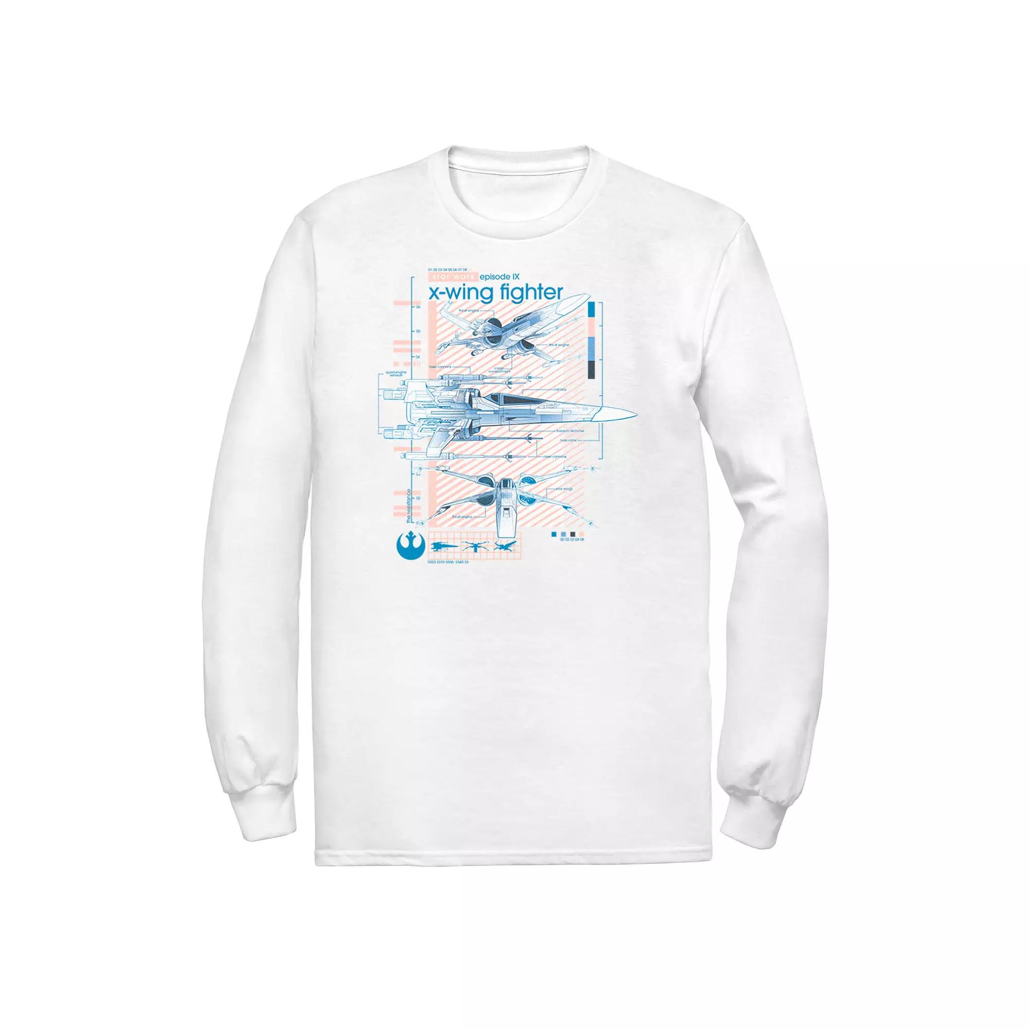 Men's Star Wars The Rise of Skywalker X-Wing Details Long Sleeve Graphic Tee,  Product Image