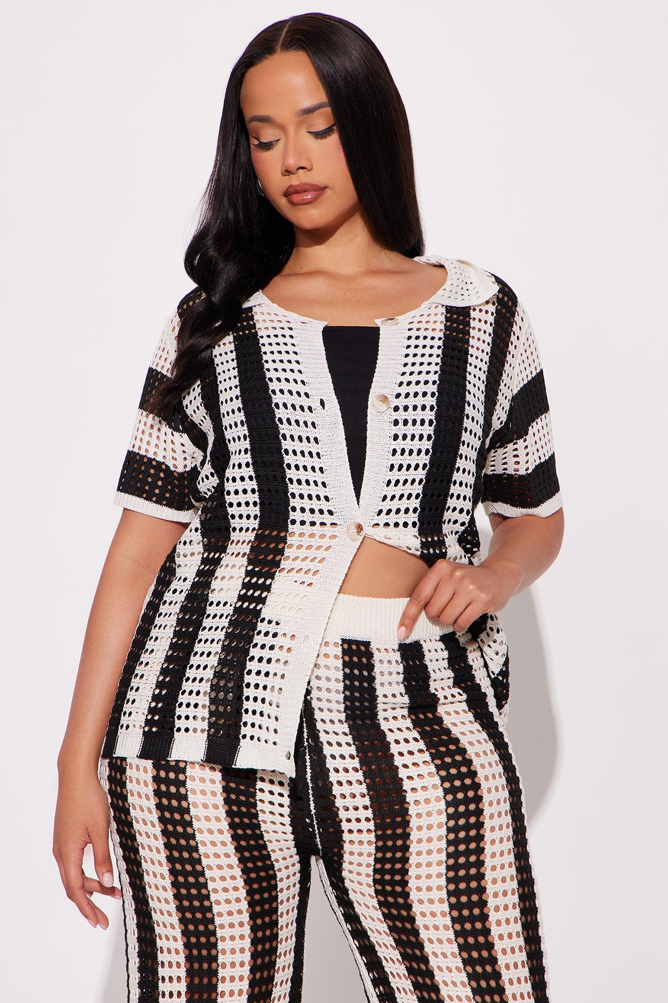 Hayden Crochet Pant Set - Black/combo Female Product Image