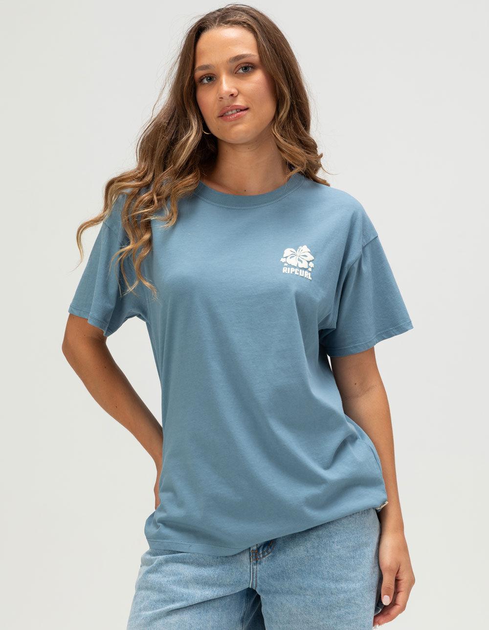 RIP CURL Hibiscus Puff Womens Tee - BLUE Product Image