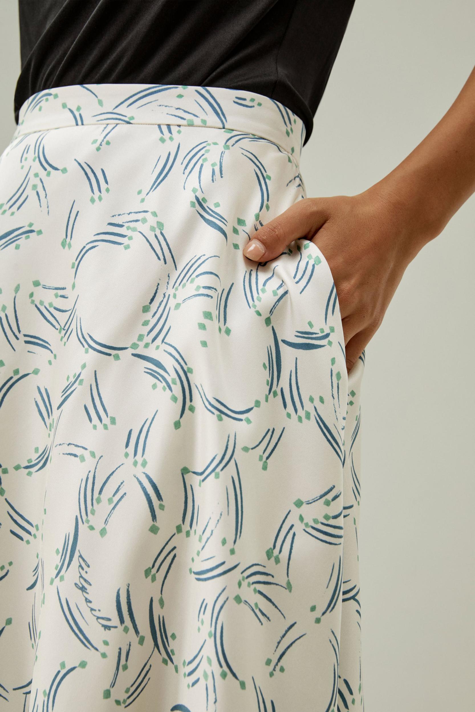 Abstract Botanical A-Line Skirt Product Image