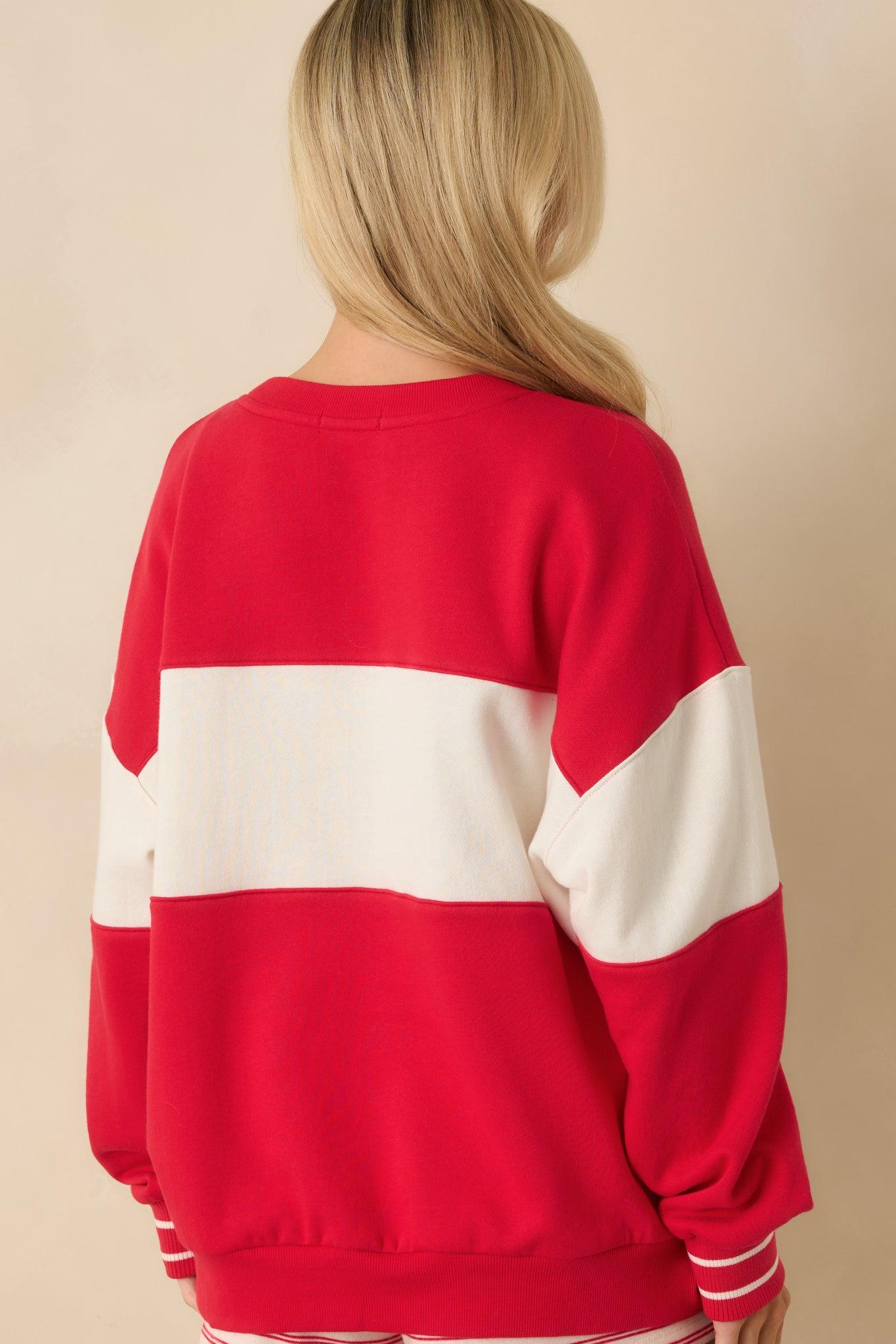 Z Supply Kiss Me Red Oversized Love Sweatshirt Product Image