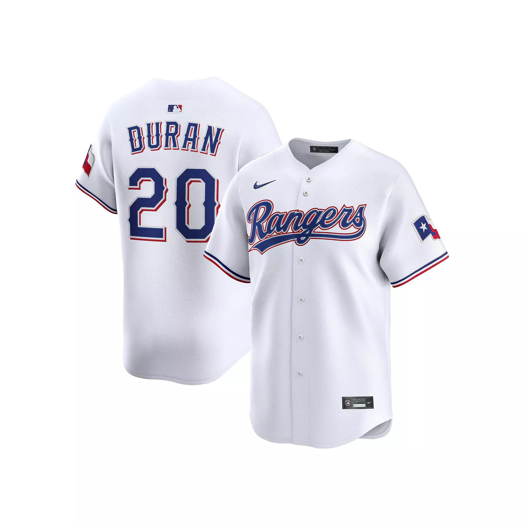 Men's Nike Ezequiel Duran White Texas Rangers Alternate Limited Player Jersey,  Product Image