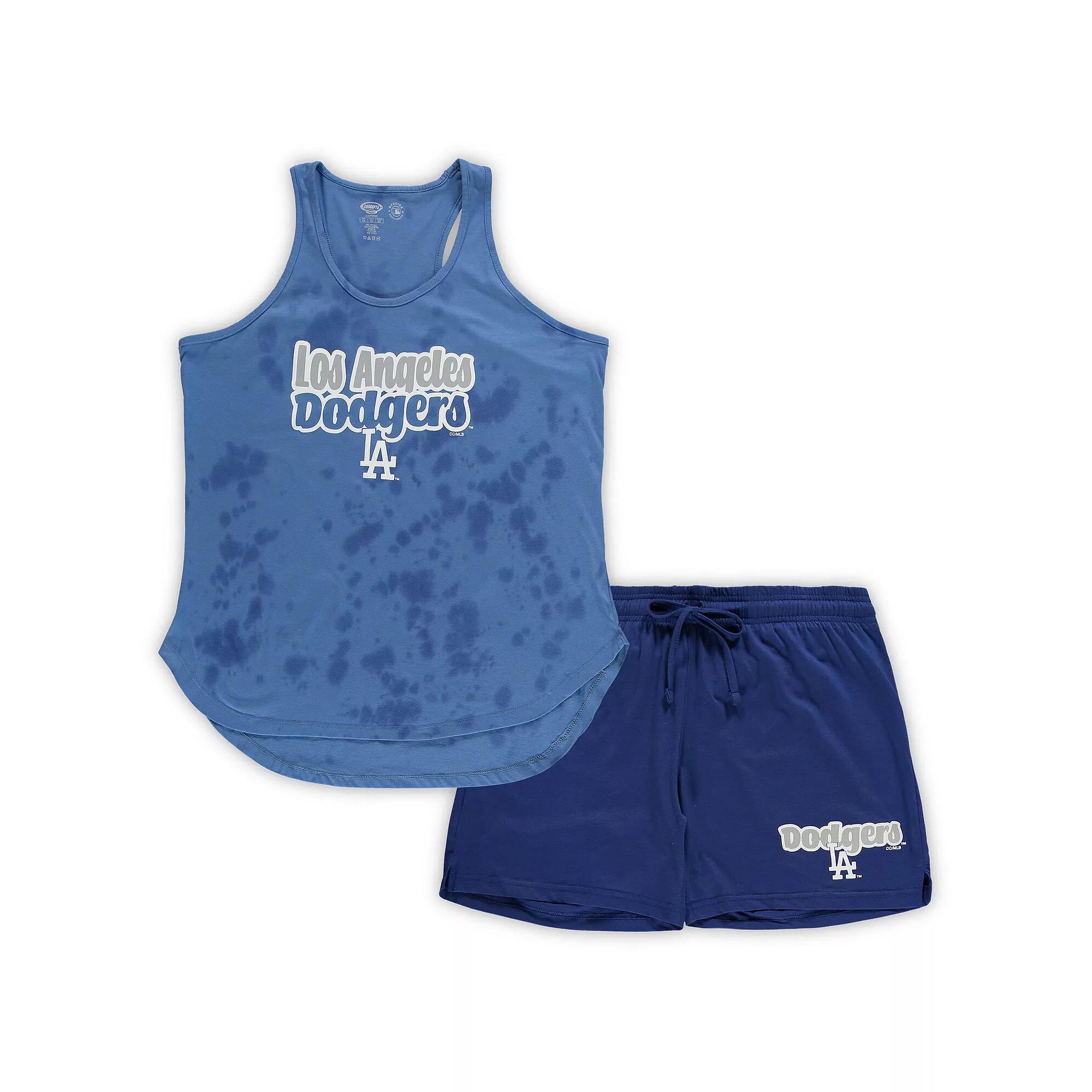 Women's Concepts Sport Royal Los Angeles Dodgers Plus Size Cloud Tank Top & Shorts Sleep Set, Size: 4XL, Blue Product Image