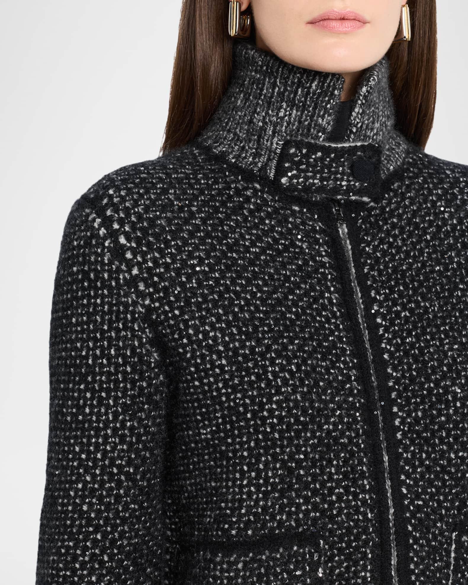Stand-Collar Sequin Knit Jacket Product Image