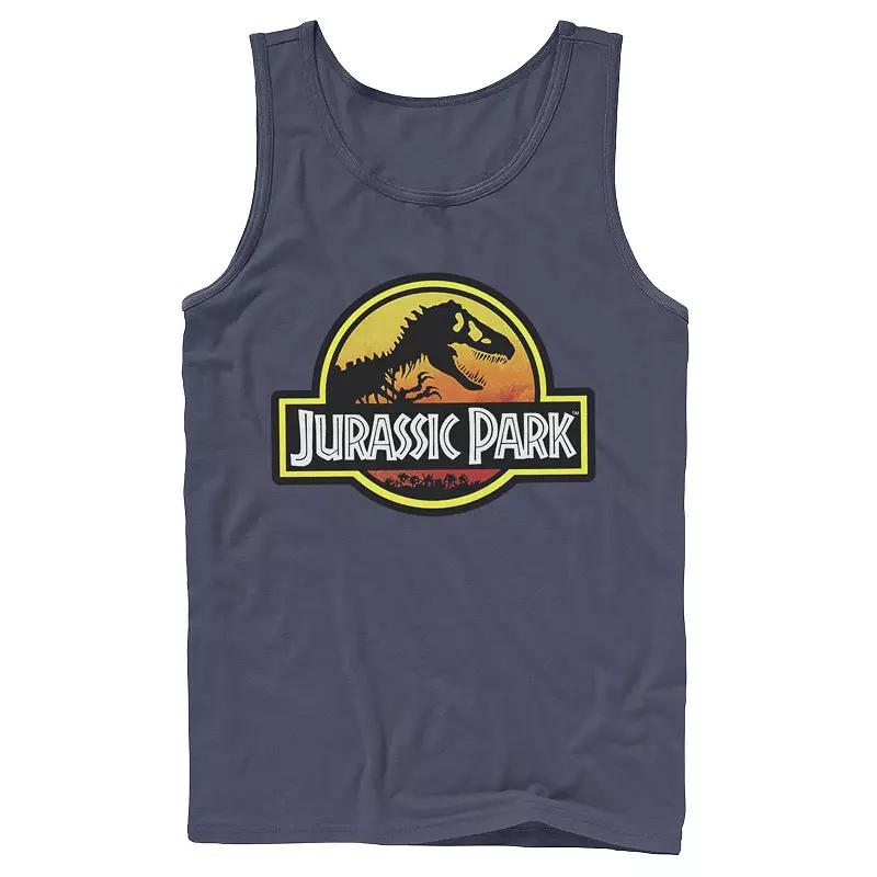 Men's Jurassic Park Sunset Circle Logo Outlined Graphic Tank Top,  Product Image