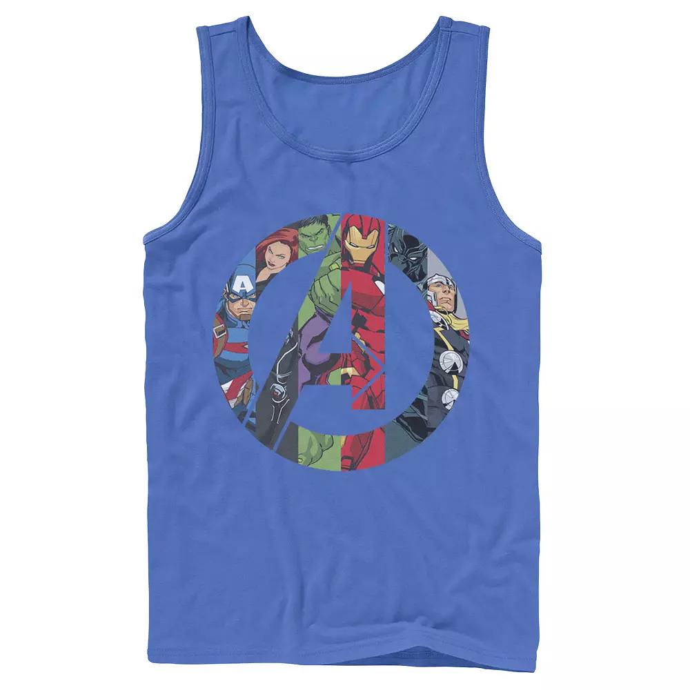 Men's Marvel Avengers Group Shot Comic Fill Logo Tank Top,  Product Image