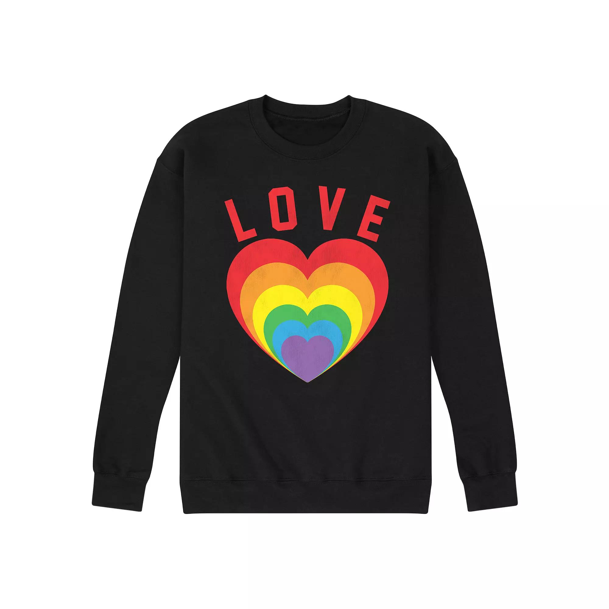 Men's Love Hearts Fleece Sweatshirt,  Product Image