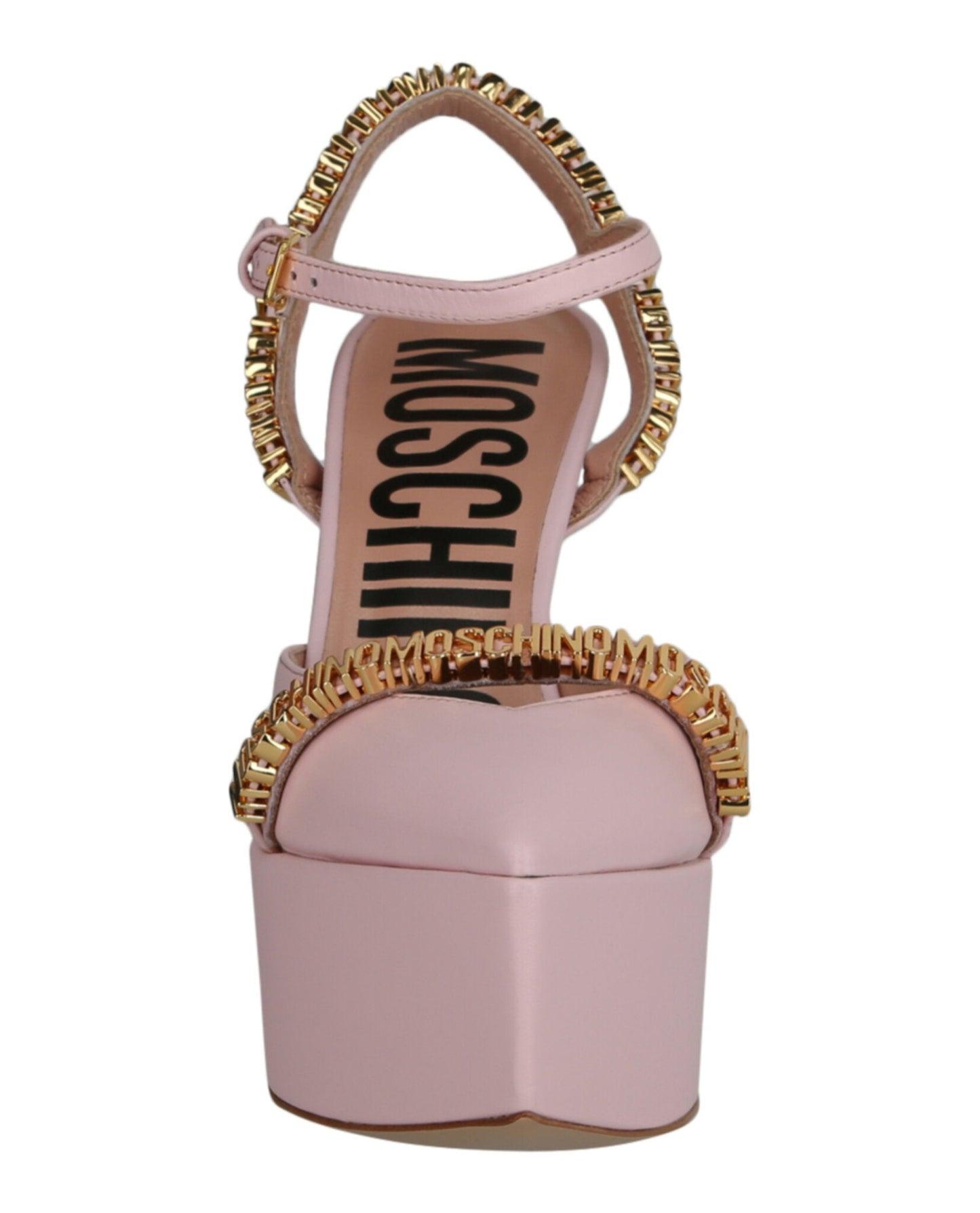 Moschino Logo Lettering Ankle Strap Pumps Female Product Image