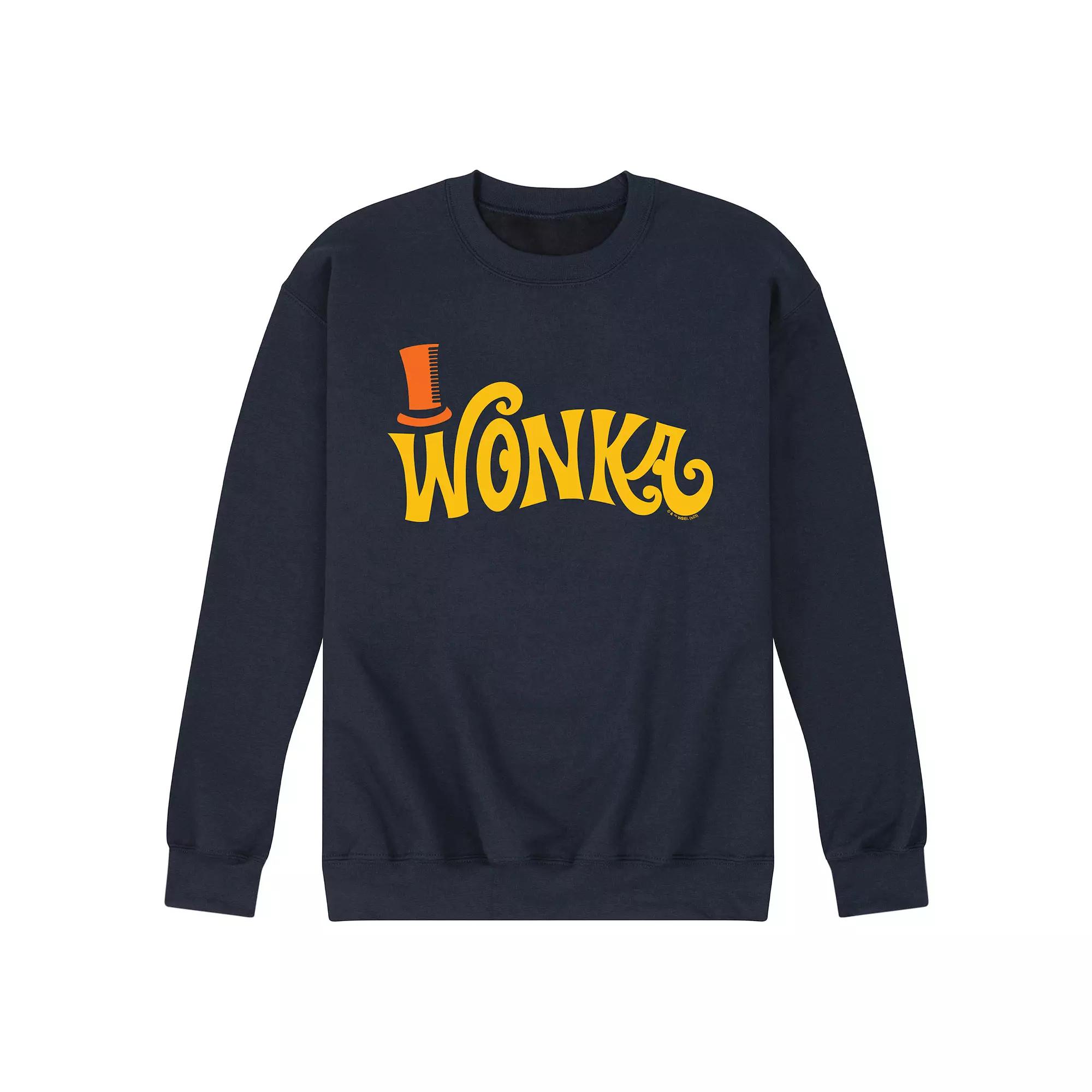Men's Willy Wonka Retro Willy Wonka Logo Fleece Sweatshirt,  Product Image