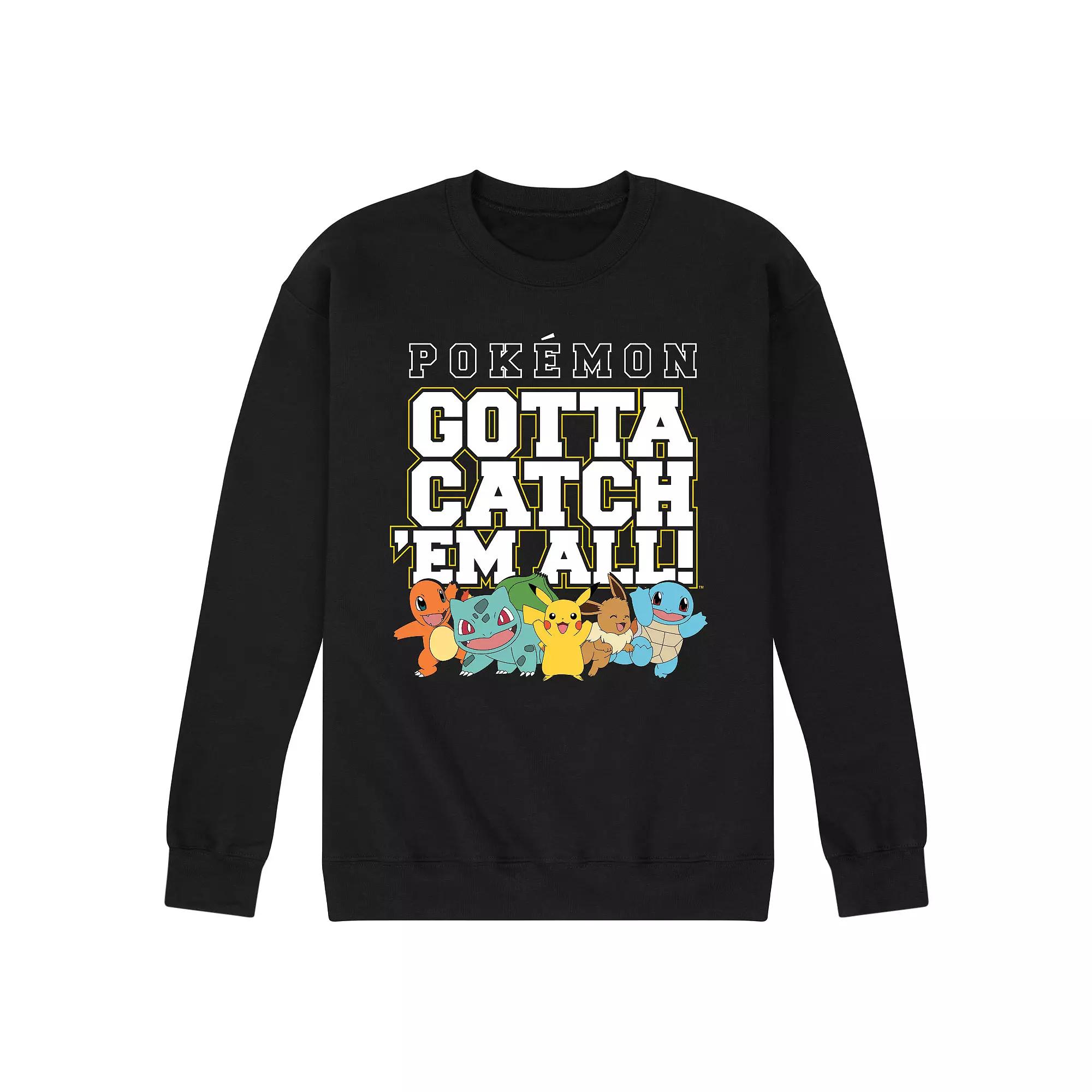 Men's Pokemon Group Catch 'Em All Group Graphic Fleece, Size: Small, Blue Product Image