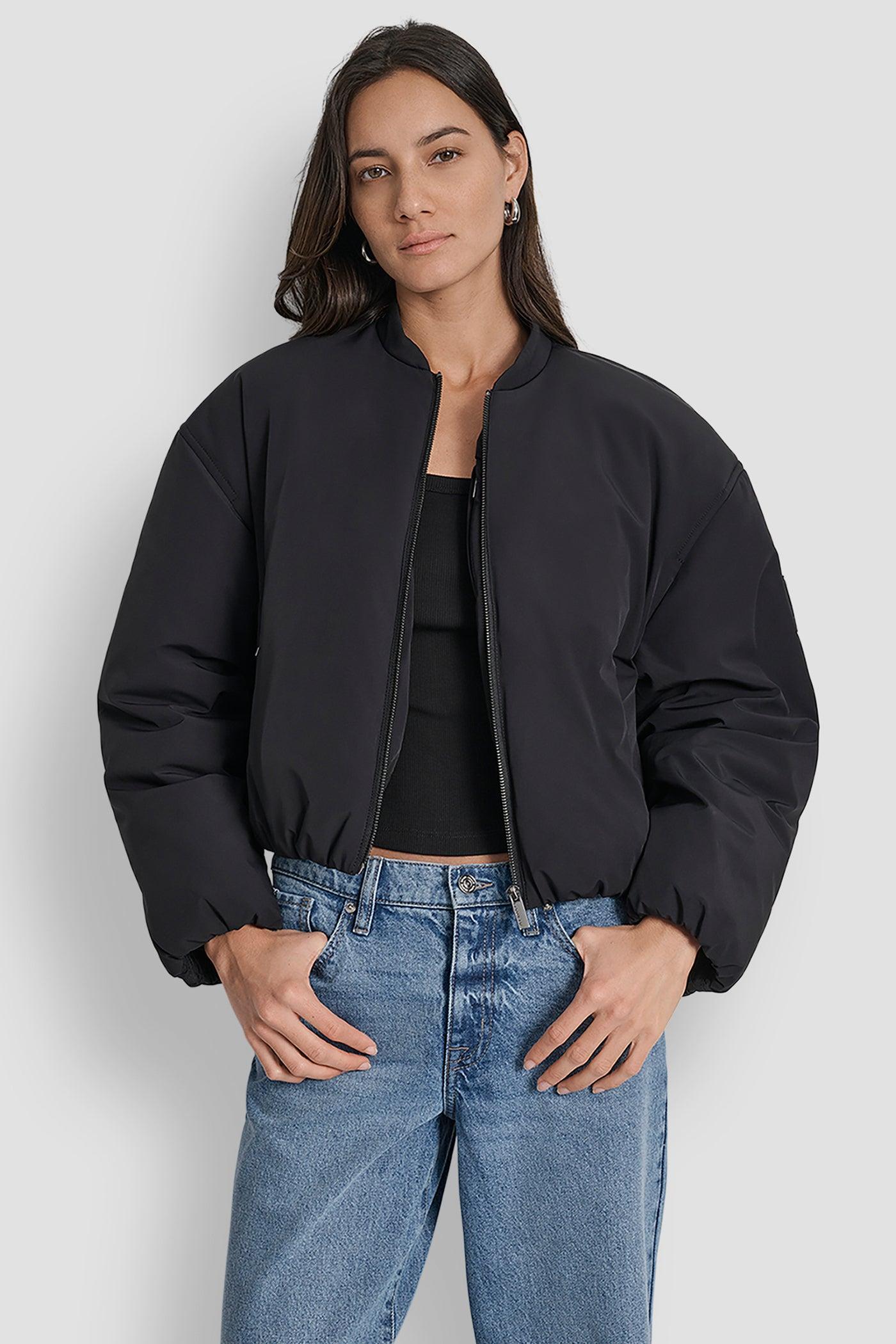 MATTE NYLON BOMBER STYLE JACKET Product Image