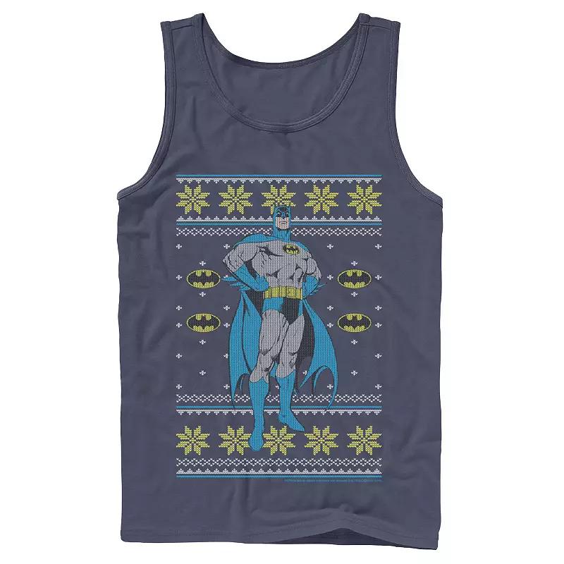 Men's DC Comics Batman Power Stance Christmas Sweater Style Tank Top,  Product Image