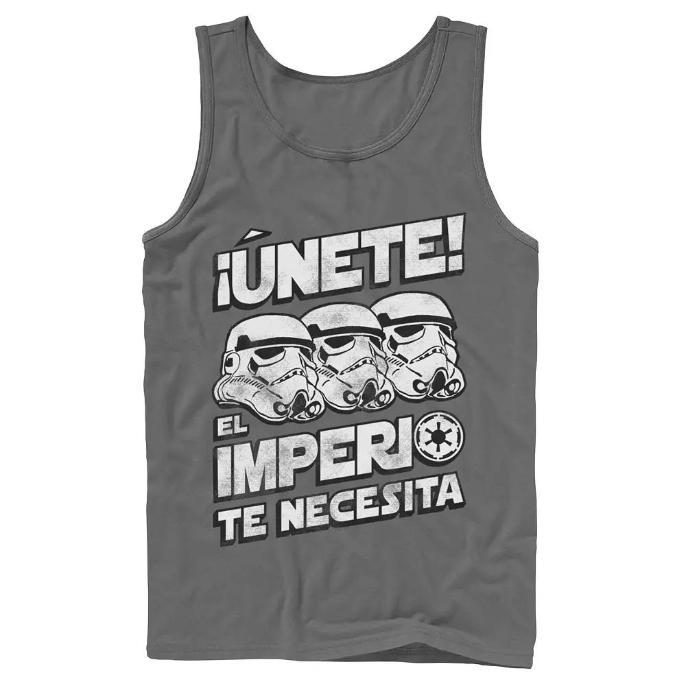 Men's Star Wars Unete El Imperio Te Necesita Stormtrooper Faded Portrait Tank Top,  Product Image