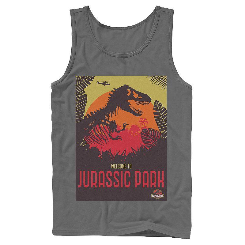 Men's Jurassic Park Welcome T-Rex Sunset Tank Top,  Product Image