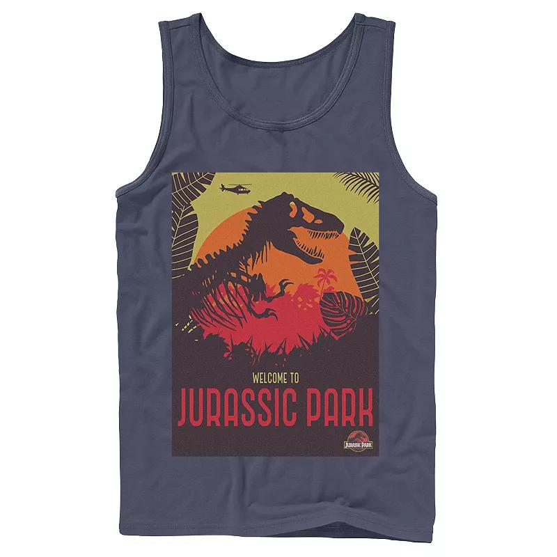 Men's Jurassic Park Welcome T-Rex Sunset Tank Top,  Product Image