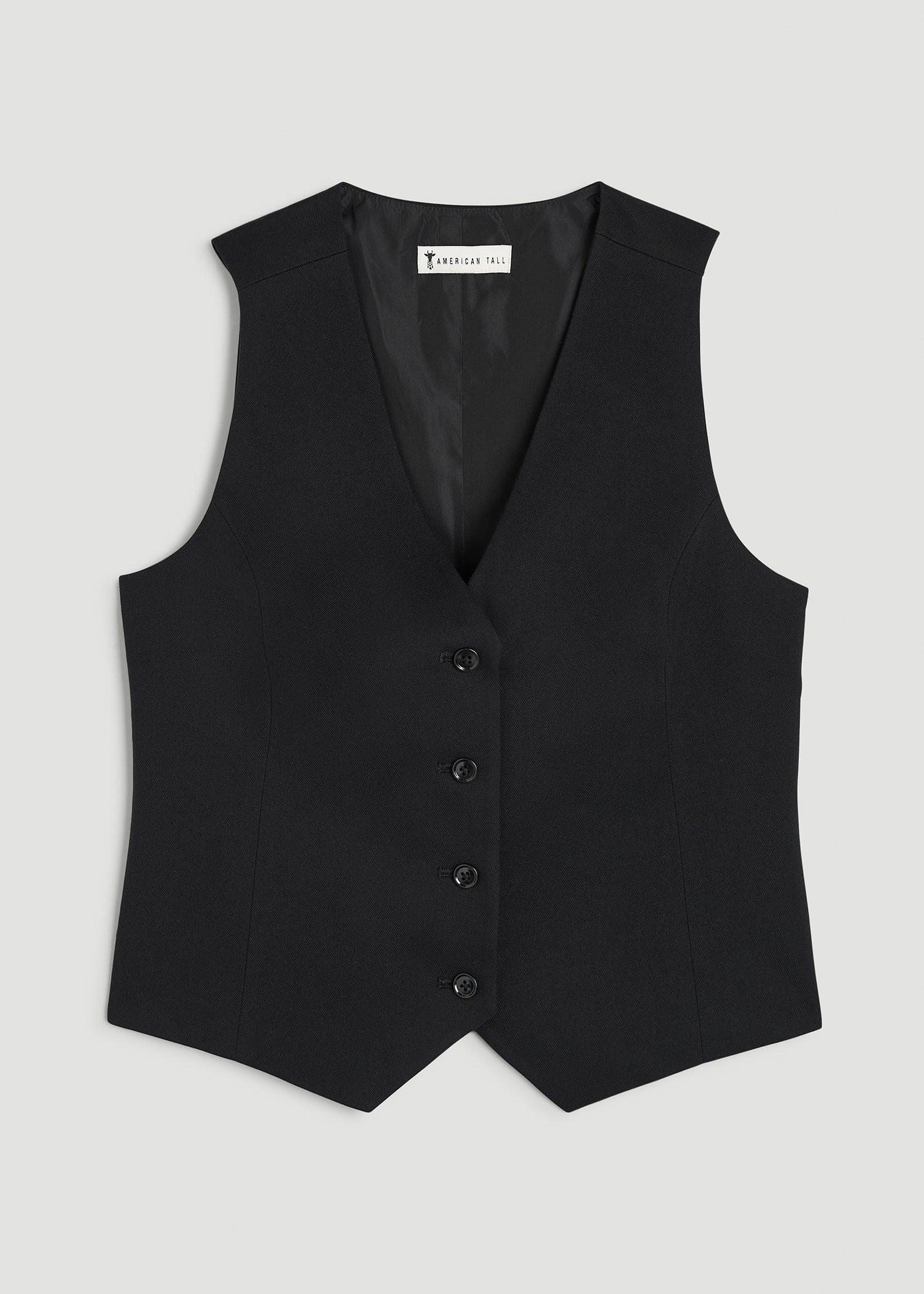 Tailored Vest for Tall Women in Black Female Product Image