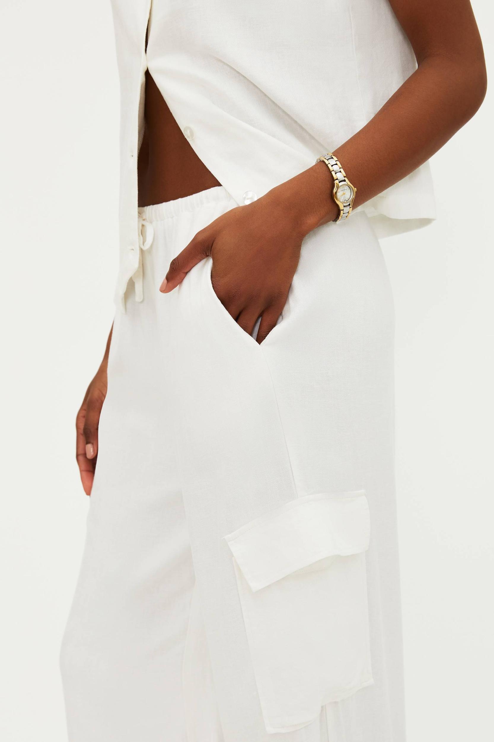 Amara Pant White Linen Product Image