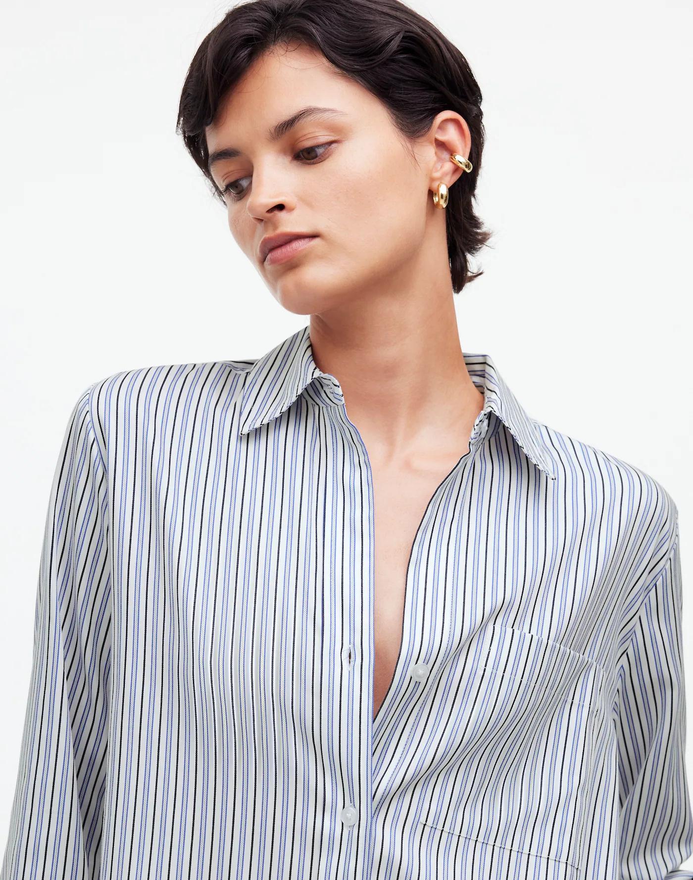 Y-Neck Relaxed Shirtdress Product Image