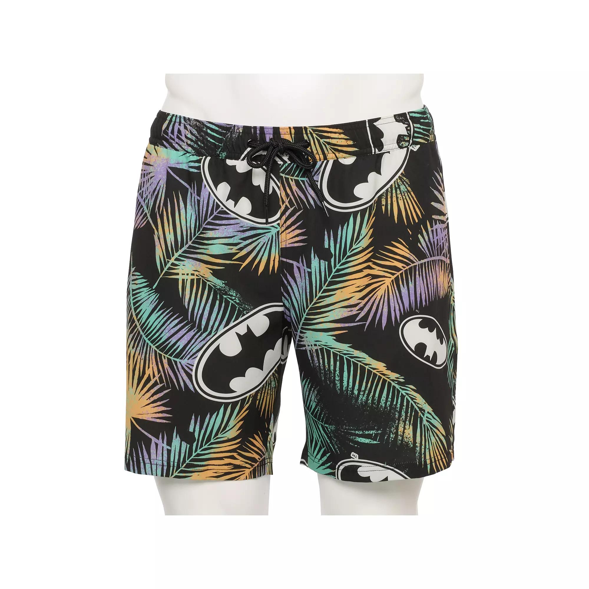 Men's Licensed 7" Swim Trunks, Size: Large, Black Product Image