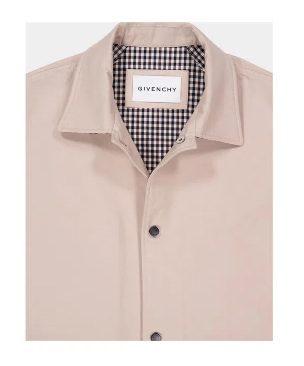 GIVENCHY Mens Beige Relaxed-fit Brand-patch Cotton-poplin Jacket Xl In Pink Product Image