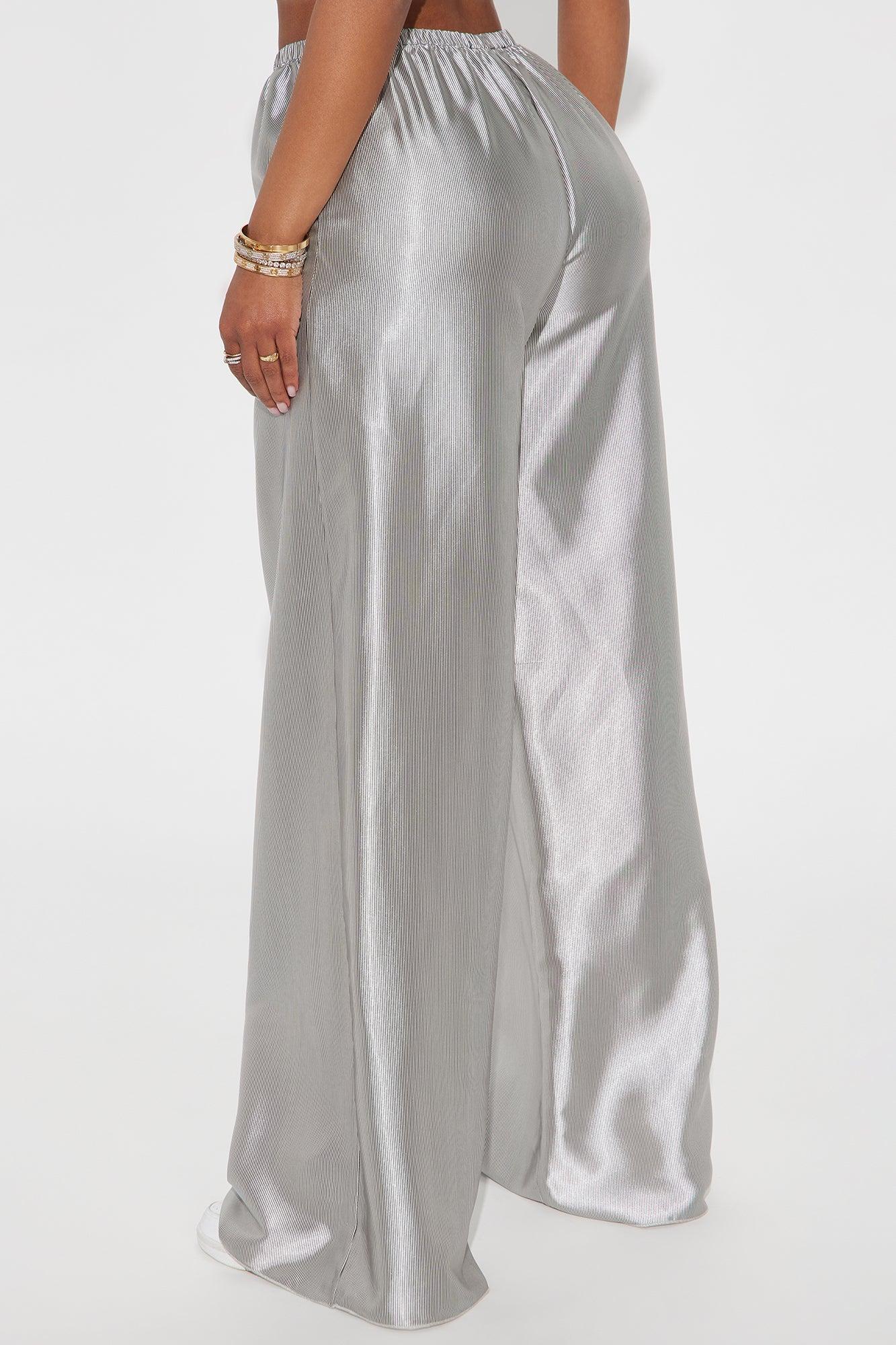 Emeline Pinstripe Satin Pant - Black/combo Product Image