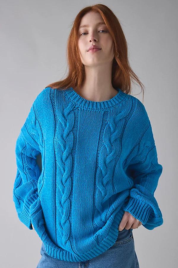 BDG Skylar Oversized Crew Neck Cable Knit Sweater Womens at Urban Outfitters Product Image