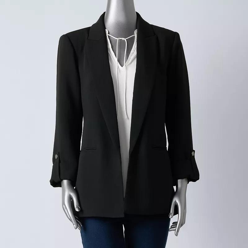 Women's Simply Vera Vera Wang Linen Roll Tab Blazer,  Product Image