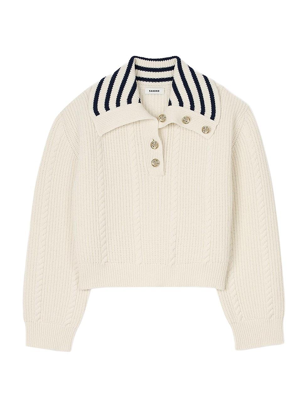 Womens Stripy Sailor Neck Jumper Product Image