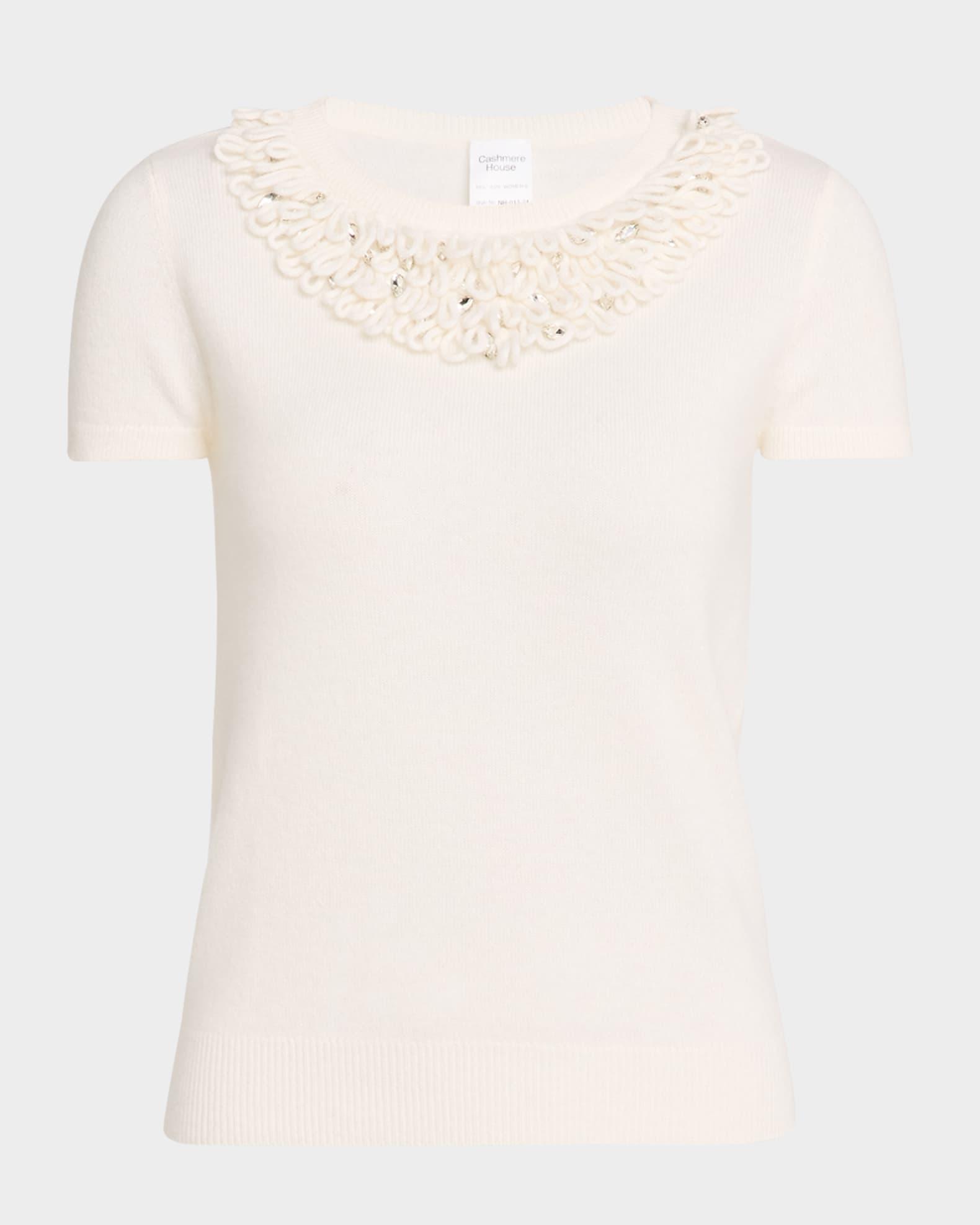 Cashmere Loop & Rhinestone Crewneck Product Image