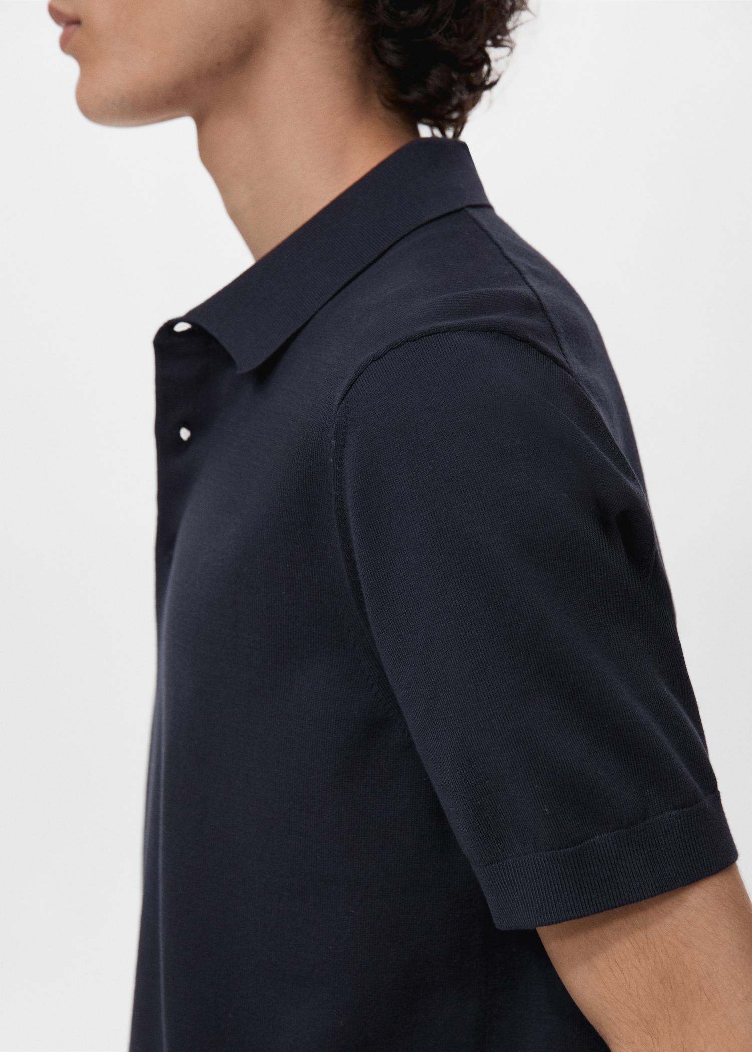 100% cotton fine-knit polo shirt - Men | MANGO USA Product Image