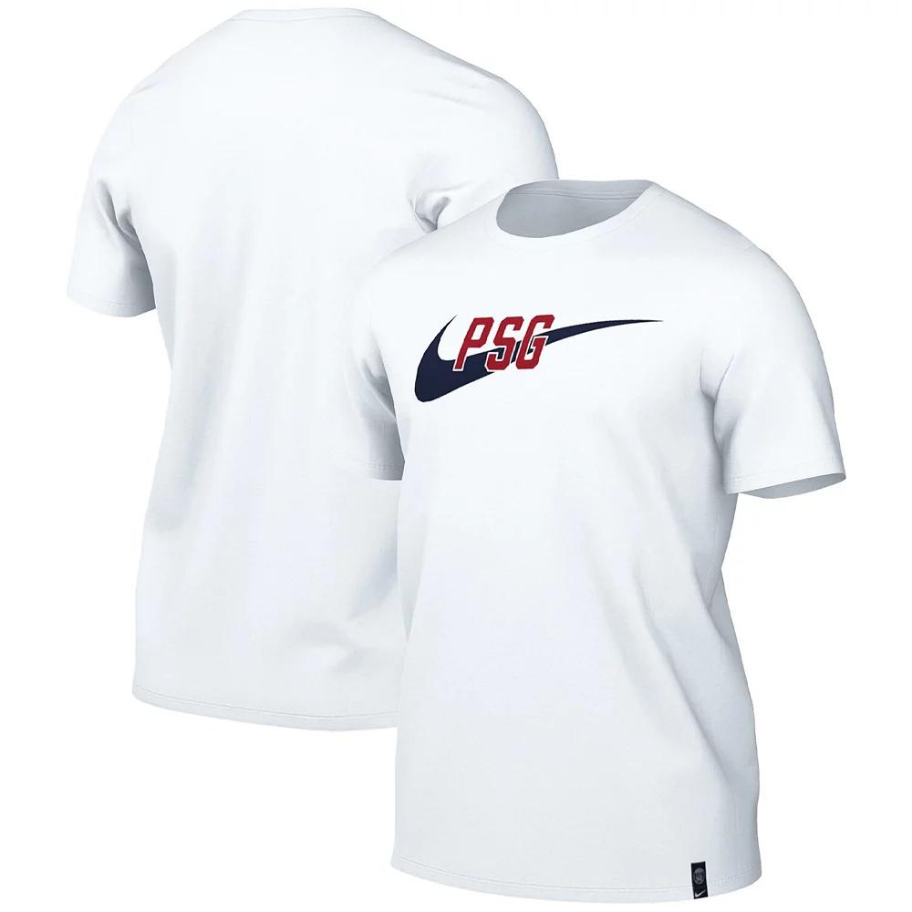Men's Nike White Paris Saint-Germain Swoosh T-Shirt,  Product Image