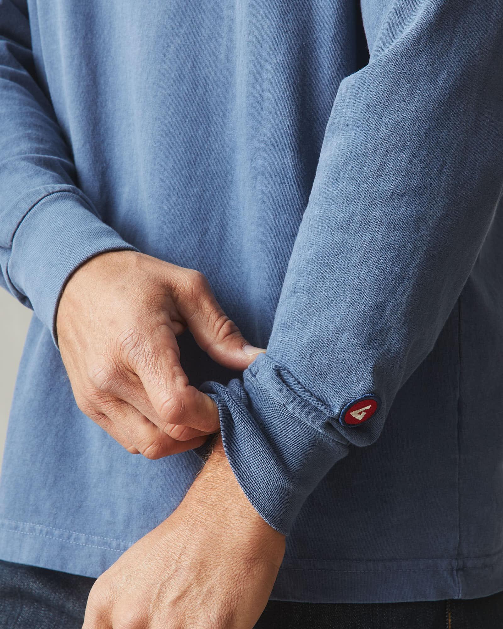 Men's Vintage Crew Long Sleeve Tee - Washed Blue Jean Product Image