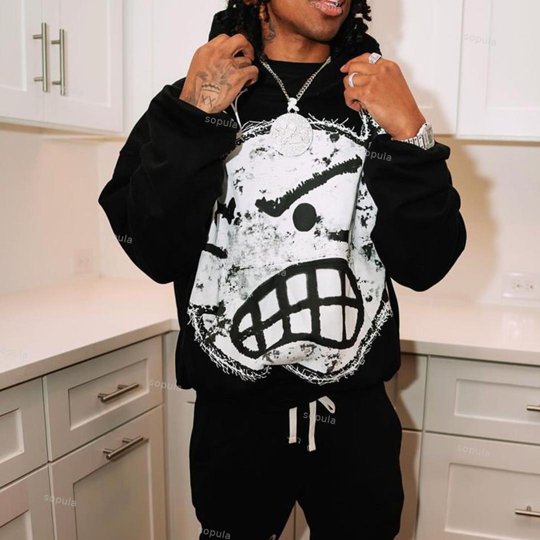 Sopula Retro Street Tenth Series Graphic Pullover Hoodie Product Image