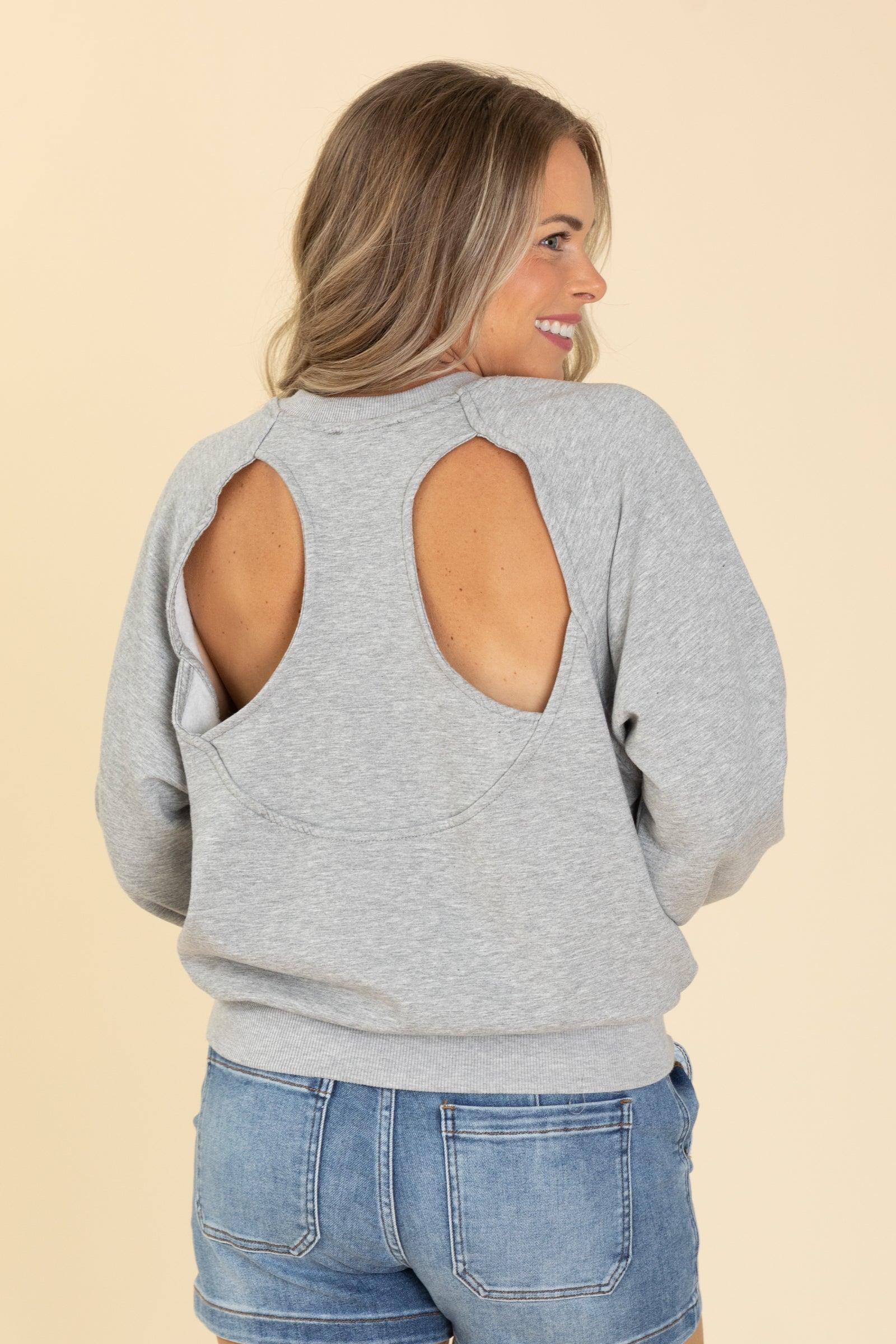 Knit Sweatshirt With Cut Out Back Product Image