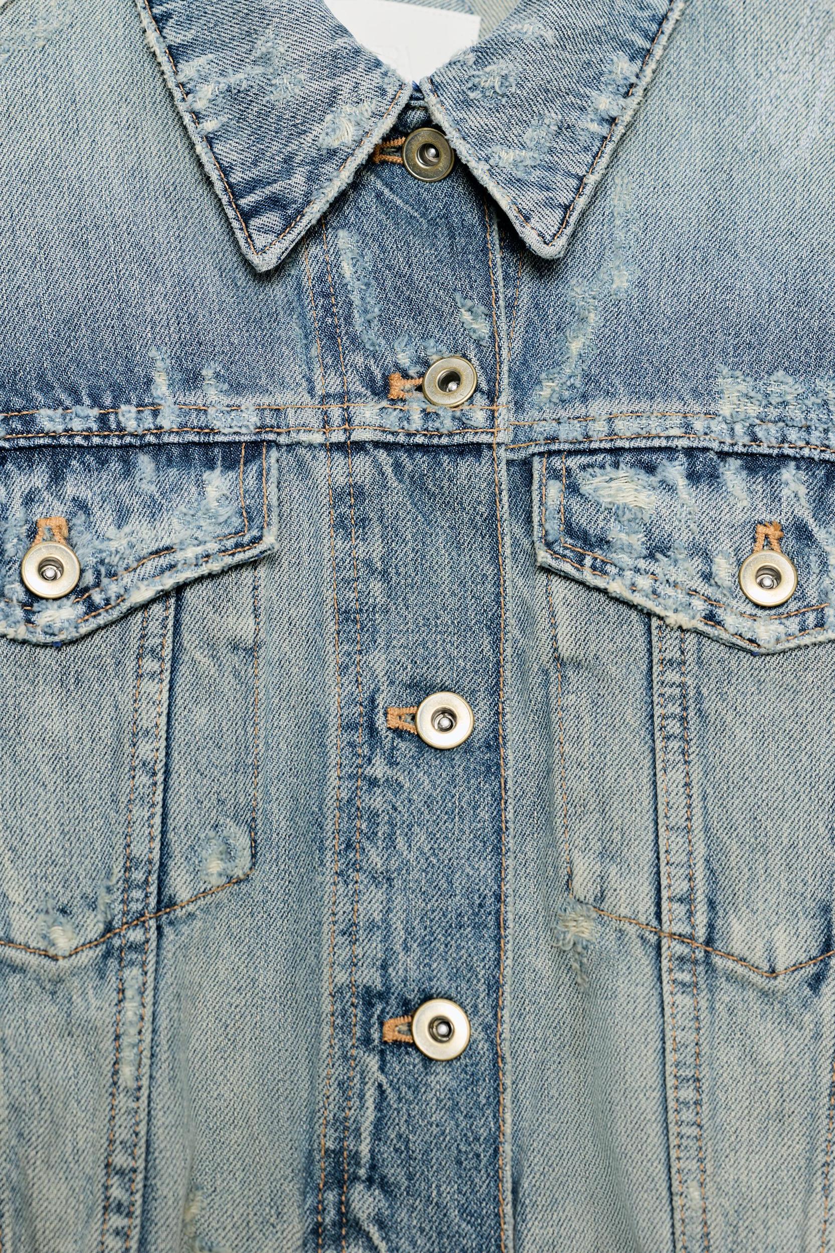 TRF RIPPED DENIM JACKET Product Image
