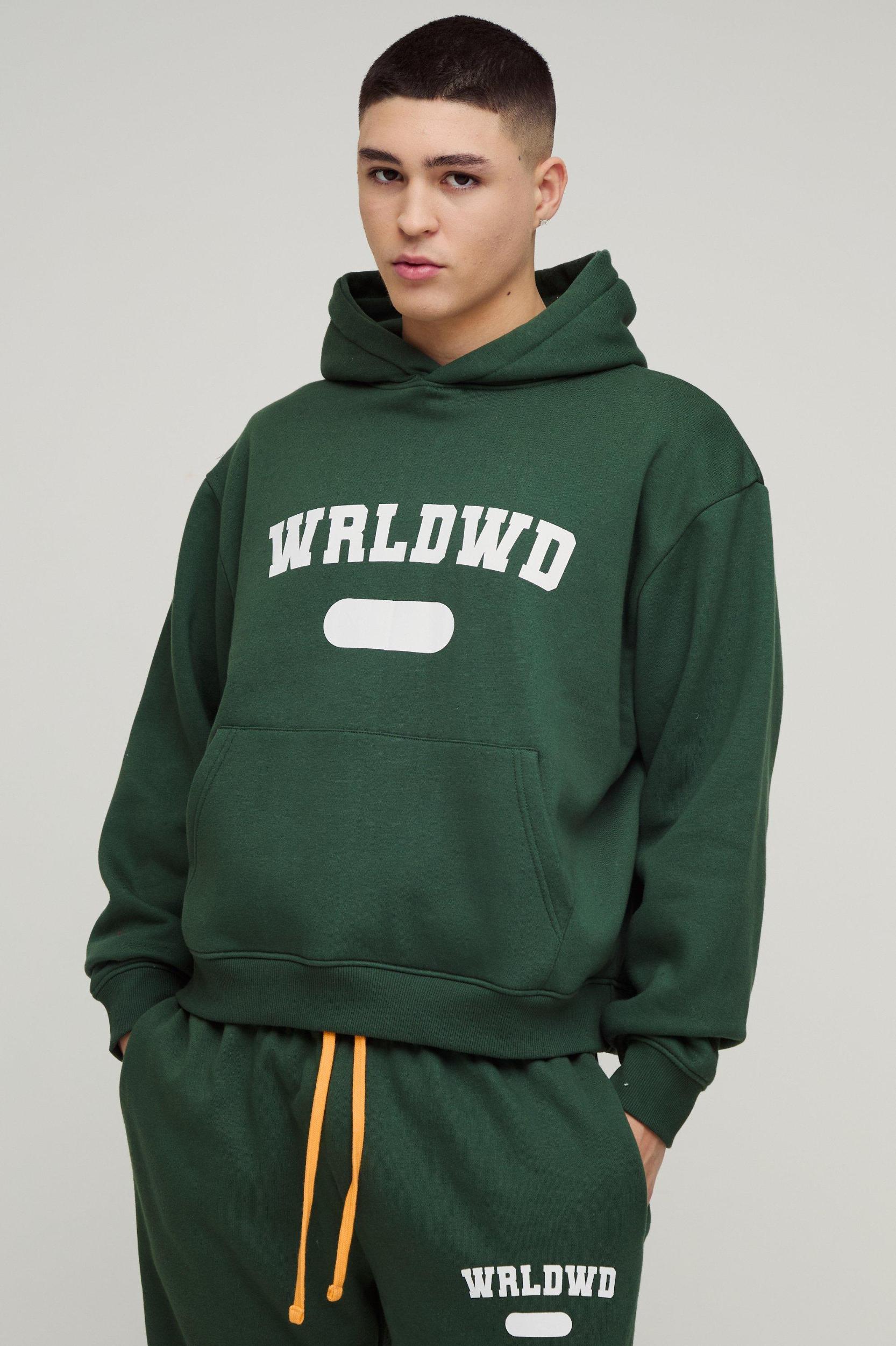 Oversized Boxy Worldwide Hooded Tracksuit | boohooMAN USA Product Image