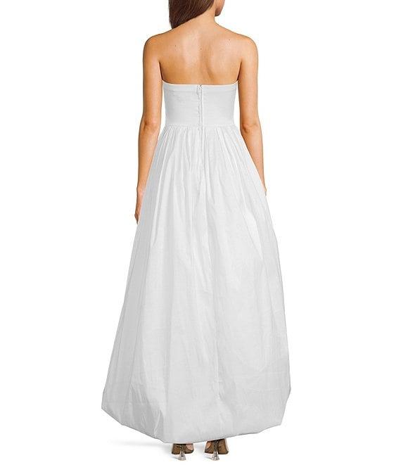 B. Darlin Taffeta Strapless Shirred Bodice Bubble Hem High-Low Dress Product Image