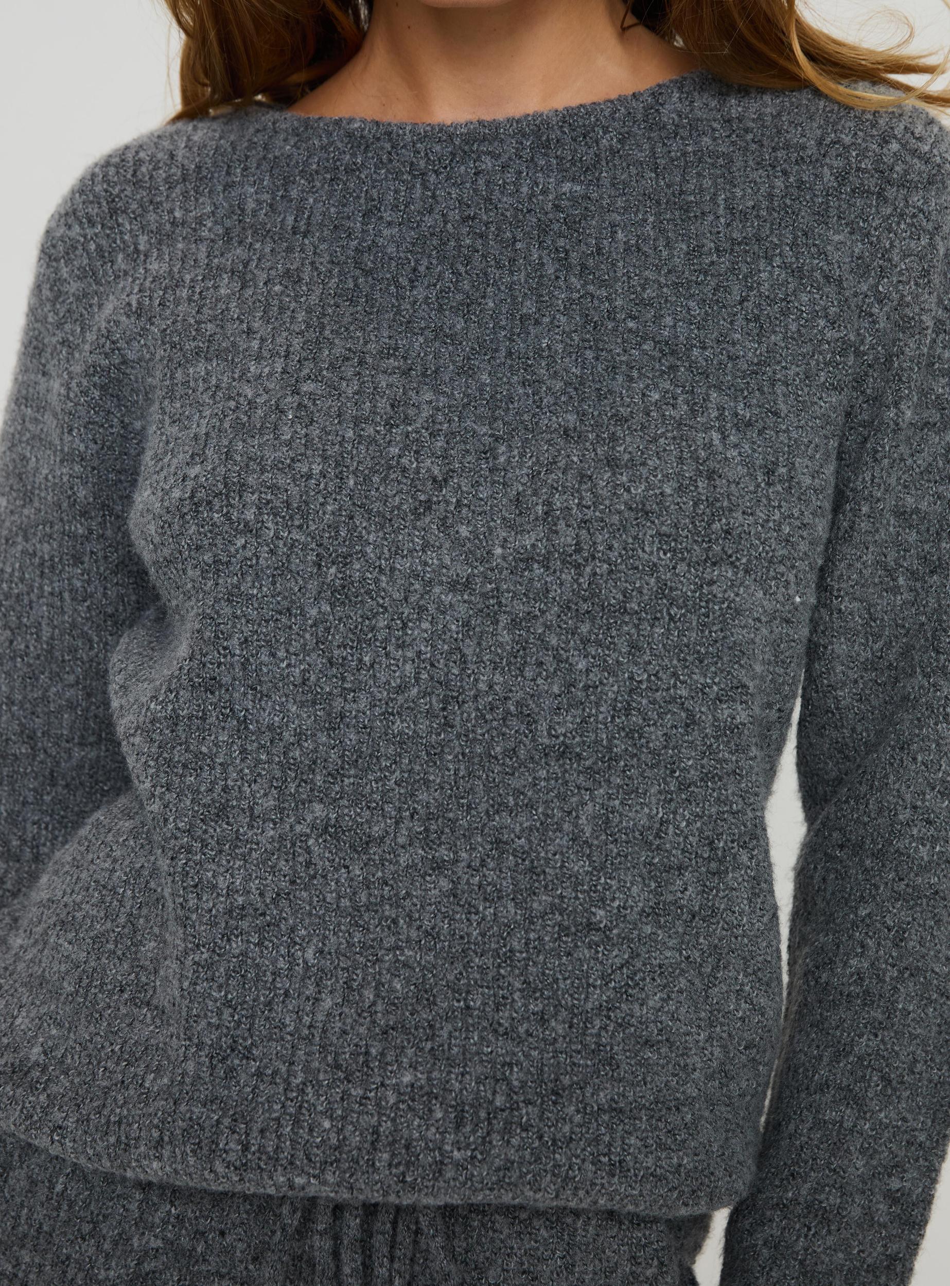 Abrams Rib Knit Crew Sweater Charcoal Marle Product Image