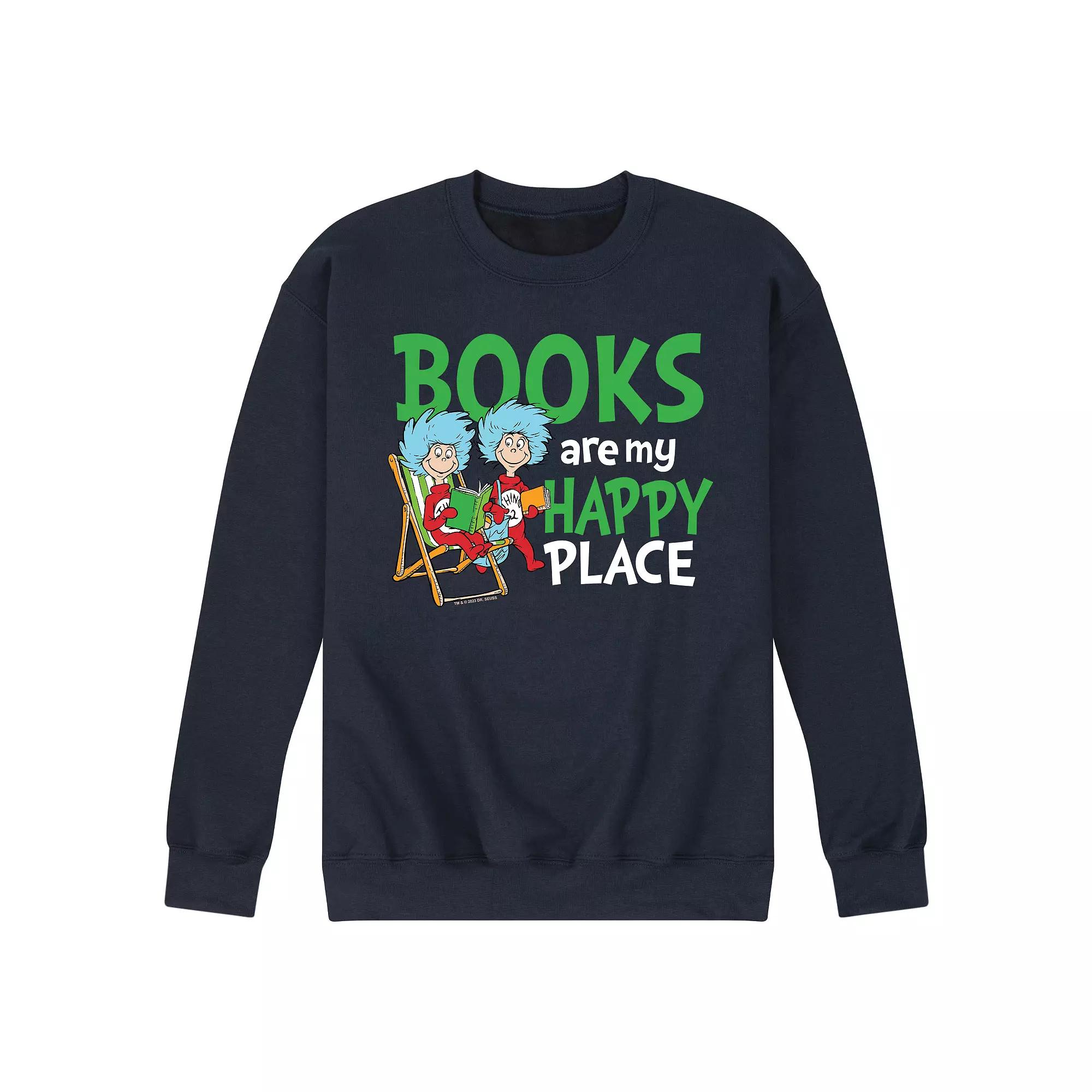 Men's Dr. Seuss Book Are My Happy Place Fleece Graphic Tee,  Product Image