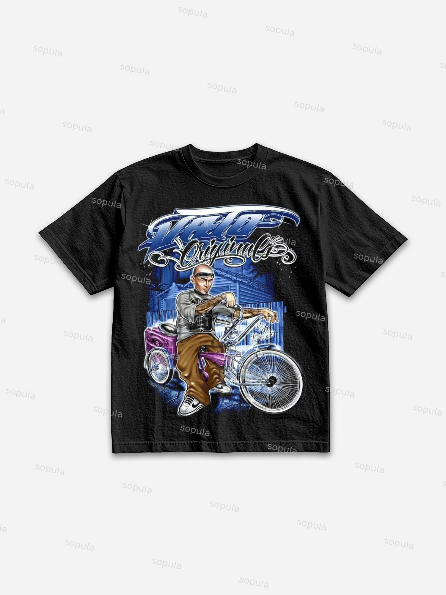American Vintage Car Graphic Cotton T-shirt Product Image
